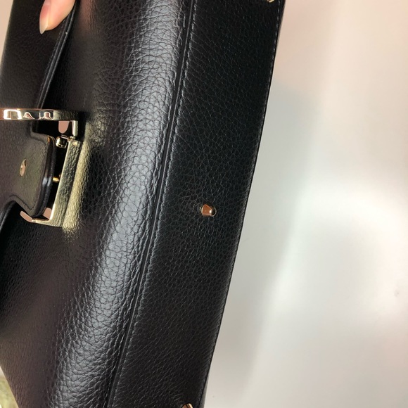 Gucci black dollar calfskin interlocking G top handle shoulder bag. - Picture 5 of 7